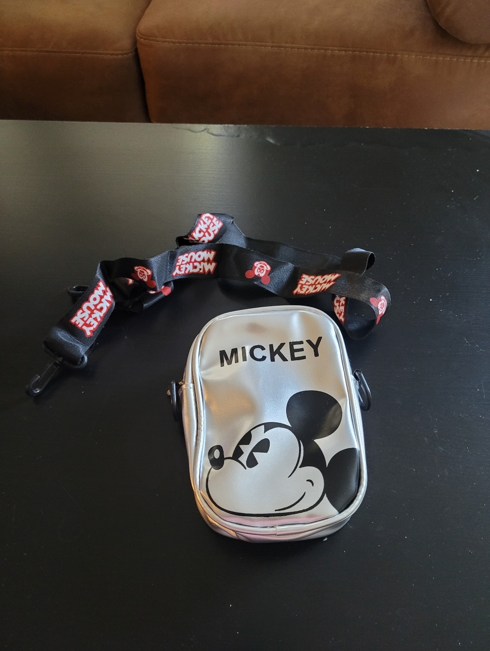 Mickey Kids Silver Crossbody Bag with Character Strap